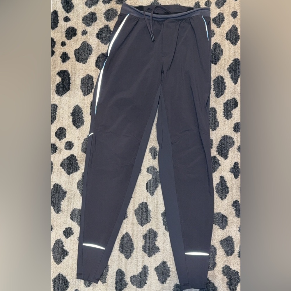 Lululemon Athletica Dark Gray Surge Hybrid Joggers with White Accents